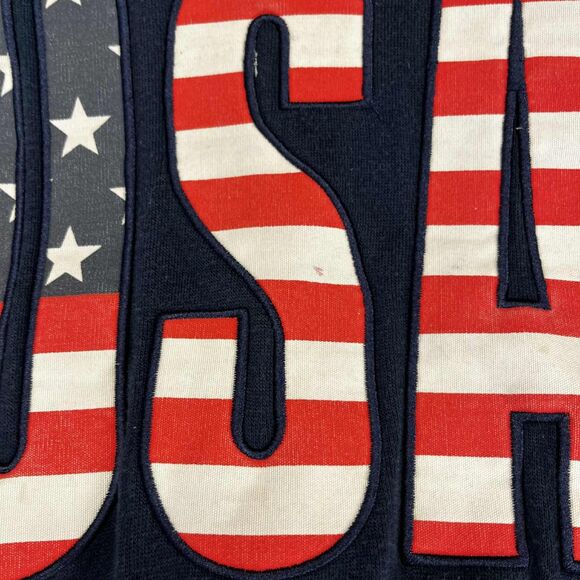 Hoodie Men’s Small USA Washington DC Flag Stars Stripes Patriotic Vintage Stains - Picture 5 of 10